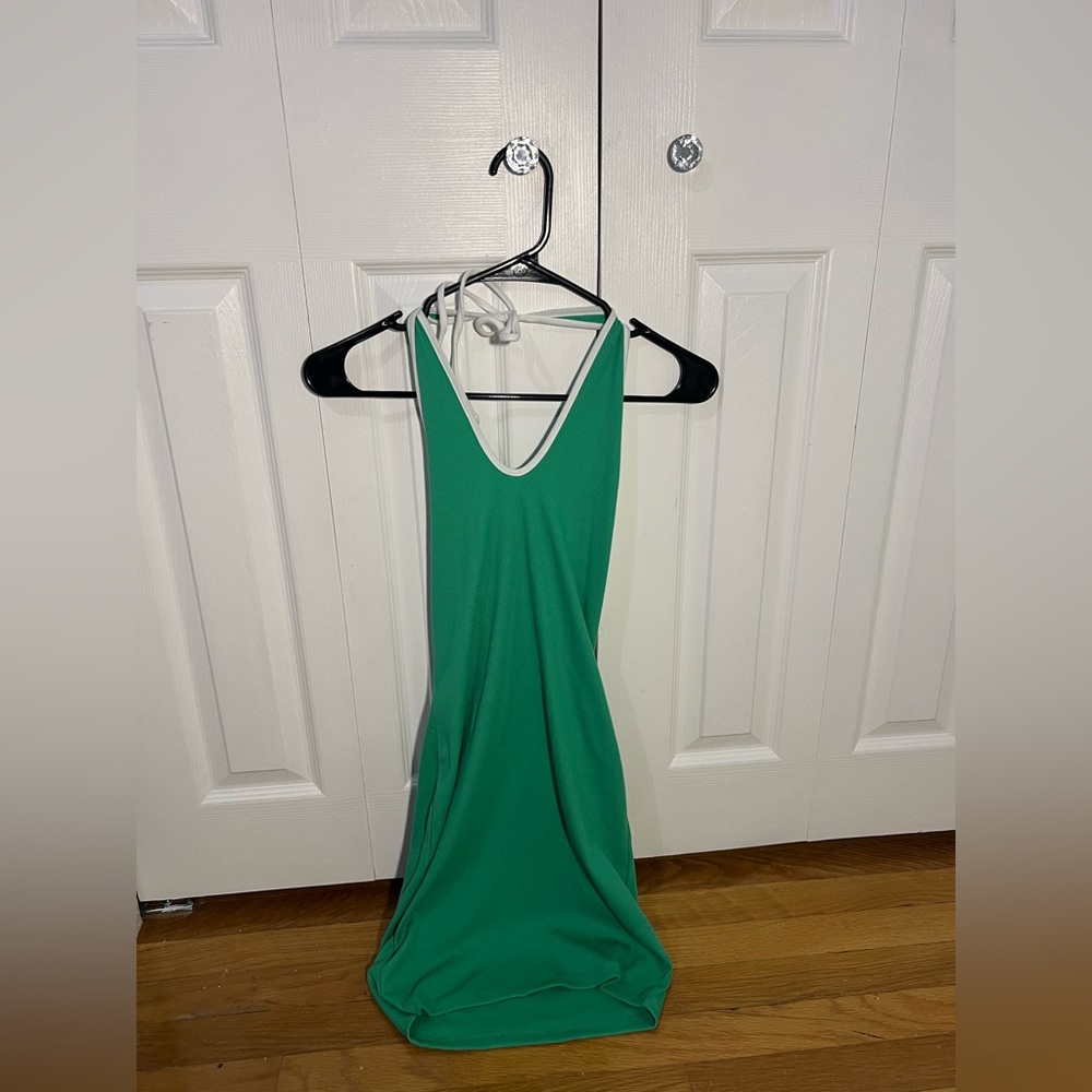 Simple Green halter dress